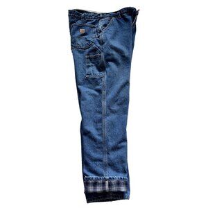 Carhartt Relaxed Flannel Lined 5 Pocket Men 38x34 carpenter utility Jeans